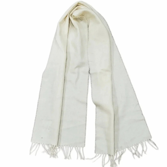 Bonwit Teller Men's Beige Lambswool Scarf - Picture 1 of 3